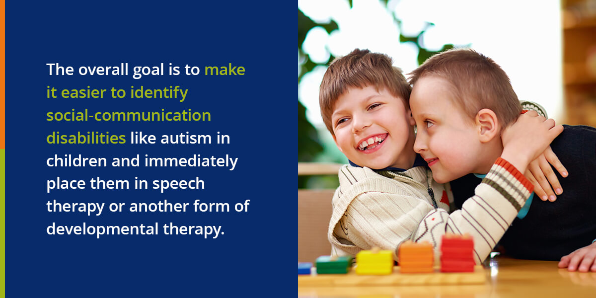 the overall goal is to make it easier to identify social-communication disabilities